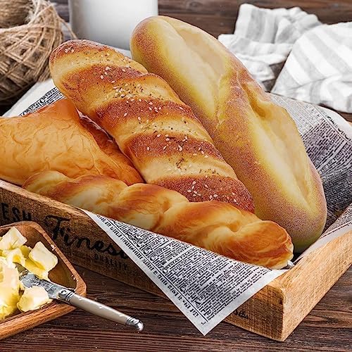 Woration 4pcs Artificial French Bread Display Set