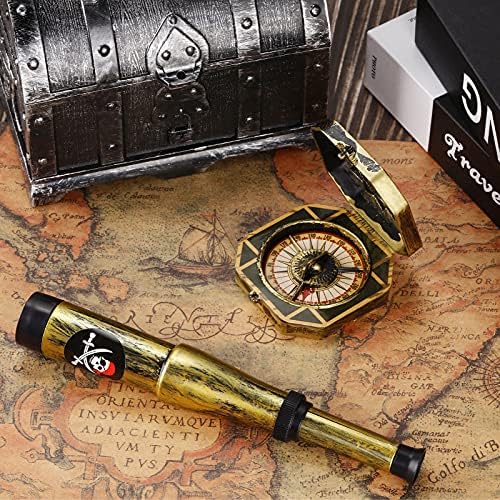 Gejoy 2 Pcs Pirate Telescope and Compass Toy