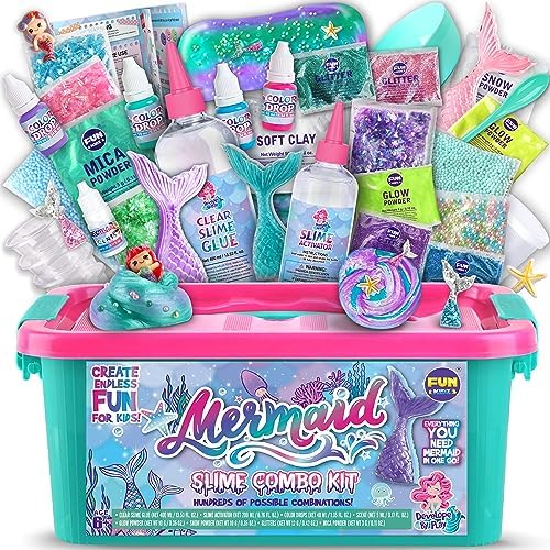 Summer Mermaid Slime Kit for Kids 8-12 DIY Toy