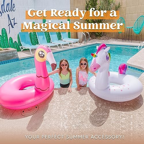 JOYIN 2 Pack Flamingo Unicorn Pool Float