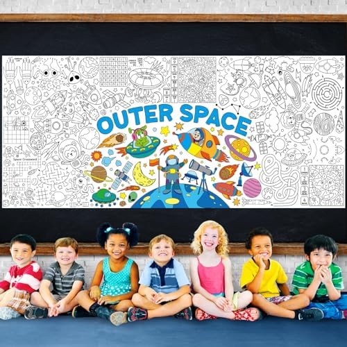 Zachely Outer Space Giant Coloring Poster 30x72 Inch