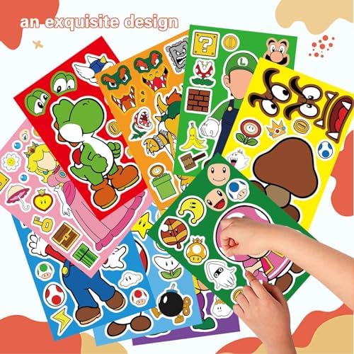 36 Piece Make-a-Face Sticker Set for Kids and Teens