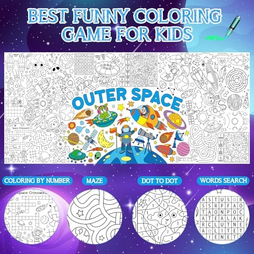 Zachely Outer Space Giant Coloring Poster 30x72 Inch