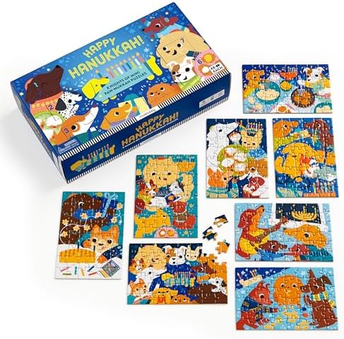 Happy Hanukkah 8 Days of Puzzles with Adorable Puppies