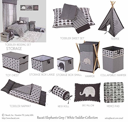 Bacati Elephants Memory Board with Decorative Ribbon and Buttons